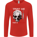 Trust Me I'm a Doctor Skull Gothic Skeleton Mens Long Sleeve T-Shirt Red