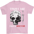 Trust Me I'm a Doctor Skull Gothic Skeleton Mens T-Shirt Cotton Gildan Light Pink