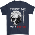 Trust Me I'm a Doctor Skull Gothic Skeleton Mens T-Shirt Cotton Gildan Navy Blue