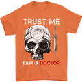 Trust Me I'm a Doctor Skull Gothic Skeleton Mens T-Shirt Cotton Gildan Orange