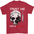 Trust Me I'm a Doctor Skull Gothic Skeleton Mens T-Shirt Cotton Gildan Red