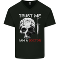 Trust Me I'm a Doctor Skull Gothic Skeleton Mens V-Neck Cotton T-Shirt Black