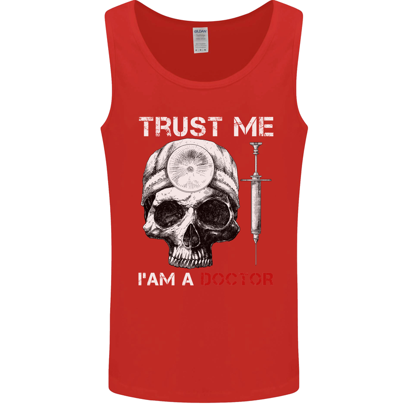 Trust Me I'm a Doctor Skull Gothic Skeleton Mens Vest Tank Top Red