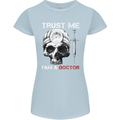 Trust Me I'm a Doctor Skull Gothic Skeleton Womens Petite Cut T-Shirt Light Blue