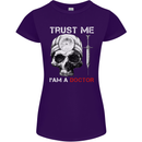 Trust Me I'm a Doctor Skull Gothic Skeleton Womens Petite Cut T-Shirt Purple