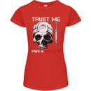 Trust Me I'm a Doctor Skull Gothic Skeleton Womens Petite Cut T-Shirt Red