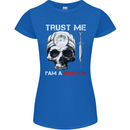 Trust Me I'm a Doctor Skull Gothic Skeleton Womens Petite Cut T-Shirt Royal Blue