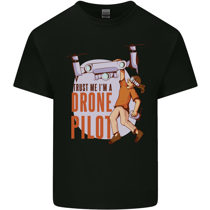 Trust Me I'm a Drone Pilot Mens Cotton T-Shirt Tee Top Black