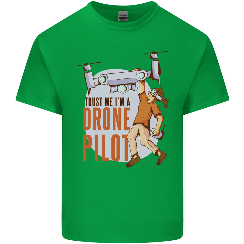 Trust Me I'm a Drone Pilot Mens Cotton T-Shirt Tee Top Irish Green