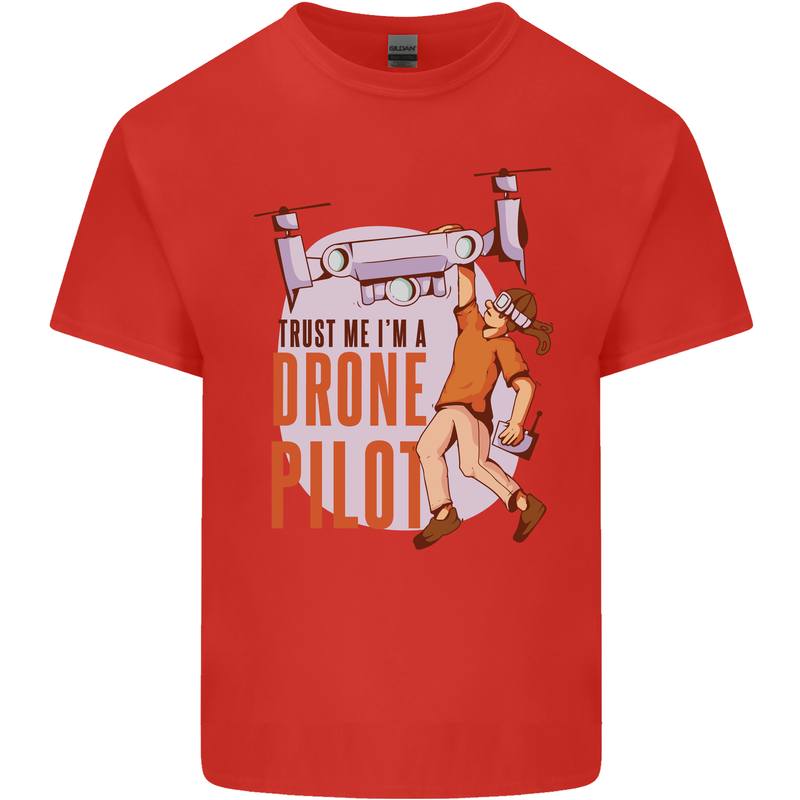 Trust Me I'm a Drone Pilot Mens Cotton T-Shirt Tee Top Red