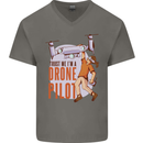 Trust Me I'm a Drone Pilot Mens V-Neck Cotton T-Shirt Charcoal