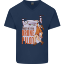 Trust Me I'm a Drone Pilot Mens V-Neck Cotton T-Shirt Navy Blue