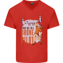 Trust Me I'm a Drone Pilot Mens V-Neck Cotton T-Shirt Red