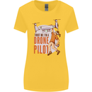 Trust Me I'm a Drone Pilot Womens Wider Cut T-Shirt Yellow