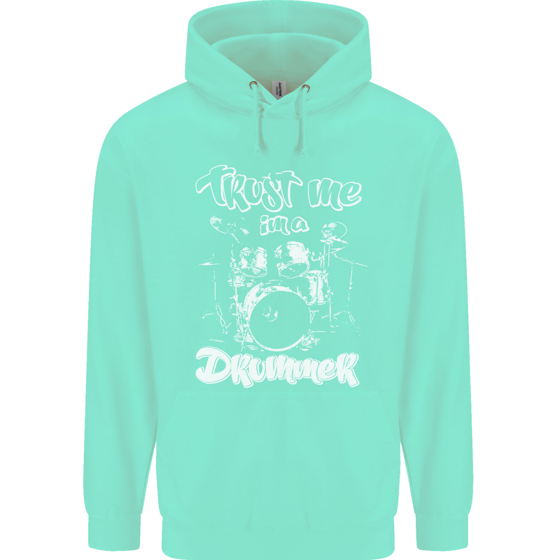 Trust Me I'm a Drummer Funny Drumming Drum Childrens Kids Hoodie Peppermint