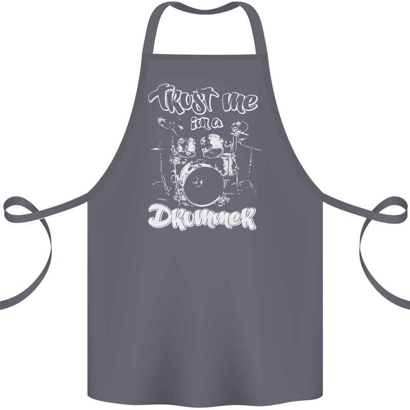 Trust Me I'm a Drummer Funny Drumming Drum Cotton Apron 100% Organic Steel