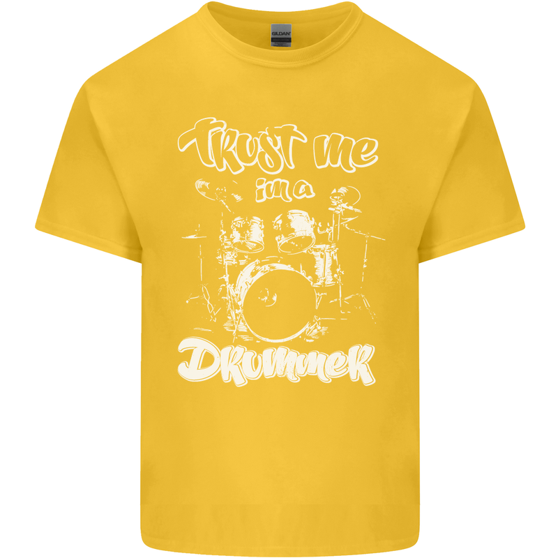 Trust Me I'm a Drummer Funny Drumming Drum Kids T-Shirt Childrens Yellow