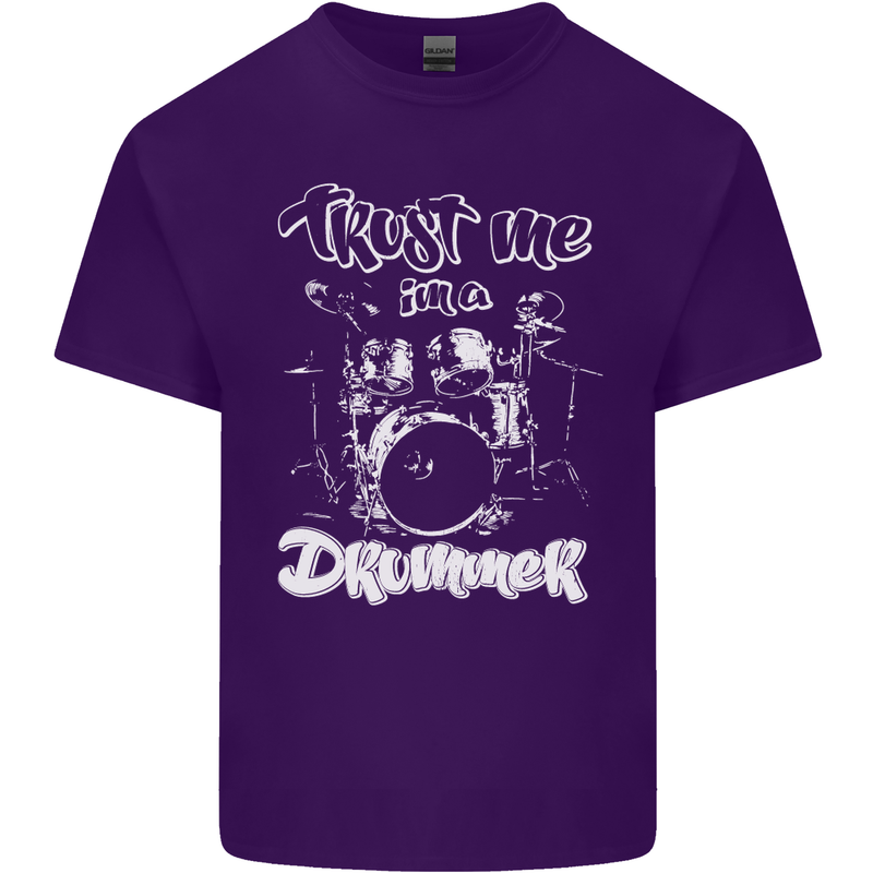 Trust Me I'm a Drummer Funny Drumming Drum Mens Cotton T-Shirt Tee Top Purple