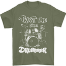 Trust Me I'm a Drummer Funny Drumming Drum Mens T-Shirt Cotton Gildan Military Green