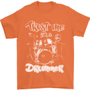 Trust Me I'm a Drummer Funny Drumming Drum Mens T-Shirt Cotton Gildan Orange