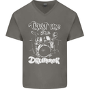Trust Me I'm a Drummer Funny Drumming Drum Mens V-Neck Cotton T-Shirt Charcoal