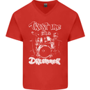 Trust Me I'm a Drummer Funny Drumming Drum Mens V-Neck Cotton T-Shirt Red