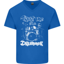Trust Me I'm a Drummer Funny Drumming Drum Mens V-Neck Cotton T-Shirt Royal Blue
