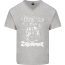 Trust Me I'm a Drummer Funny Drumming Drum Mens V-Neck Cotton T-Shirt Sports Grey