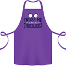 Trust Me I'm a Gynecologist Funny Rude Cotton Apron 100% Organic Purple