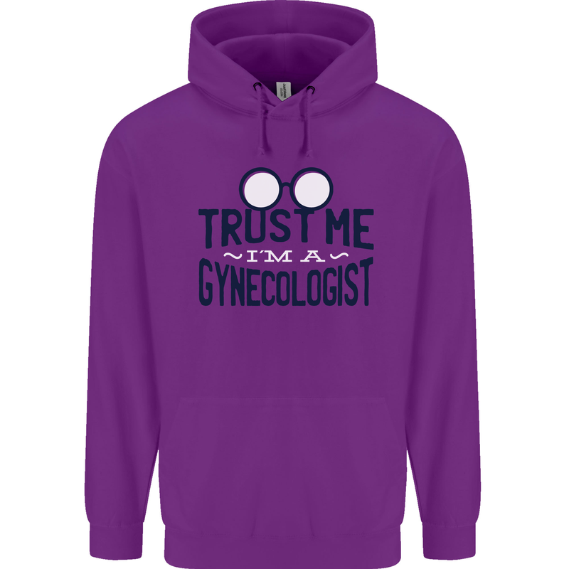 Trust Me I'm a Gynecologist Funny Rude Mens 80% Cotton Hoodie Purple