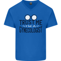 Trust Me I'm a Gynecologist Funny Rude Mens V-Neck Cotton T-Shirt Royal Blue