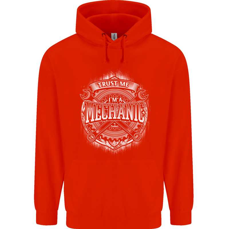 Trust Me I'm a Mechanic Funny Mens 80% Cotton Hoodie Bright Red