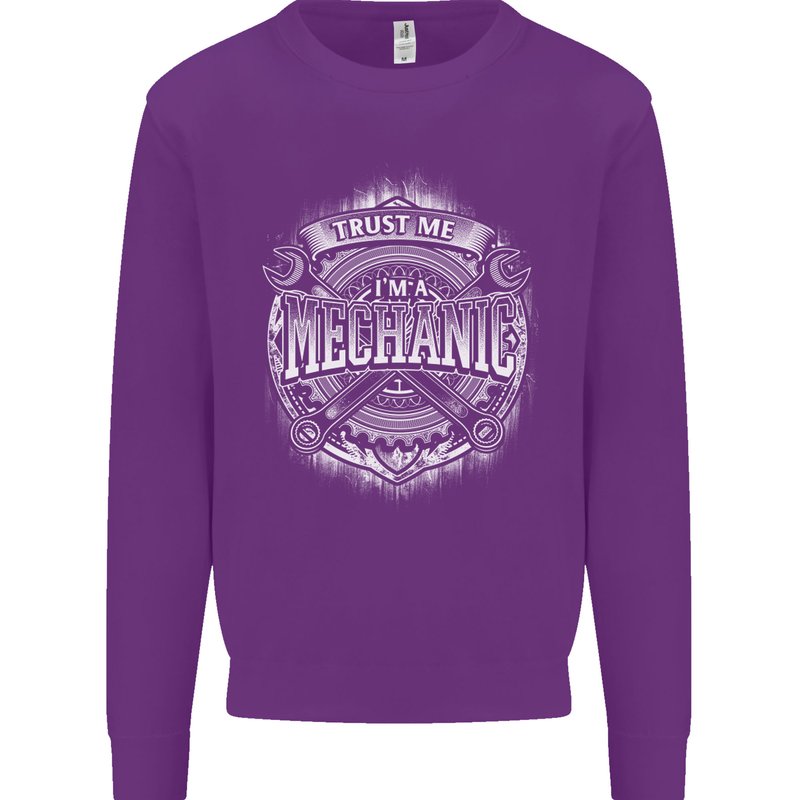 Trust Me I'm a Mechanic Funny Mens Sweatshirt Jumper Purple