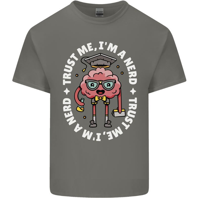 Trust Me I'm a Nerd Geek Graduate Brainy Kids T-Shirt Childrens Charcoal