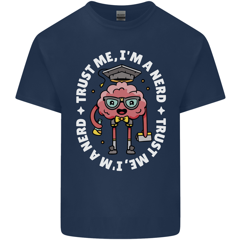 Trust Me I'm a Nerd Geek Graduate Brainy Kids T-Shirt Childrens Navy Blue