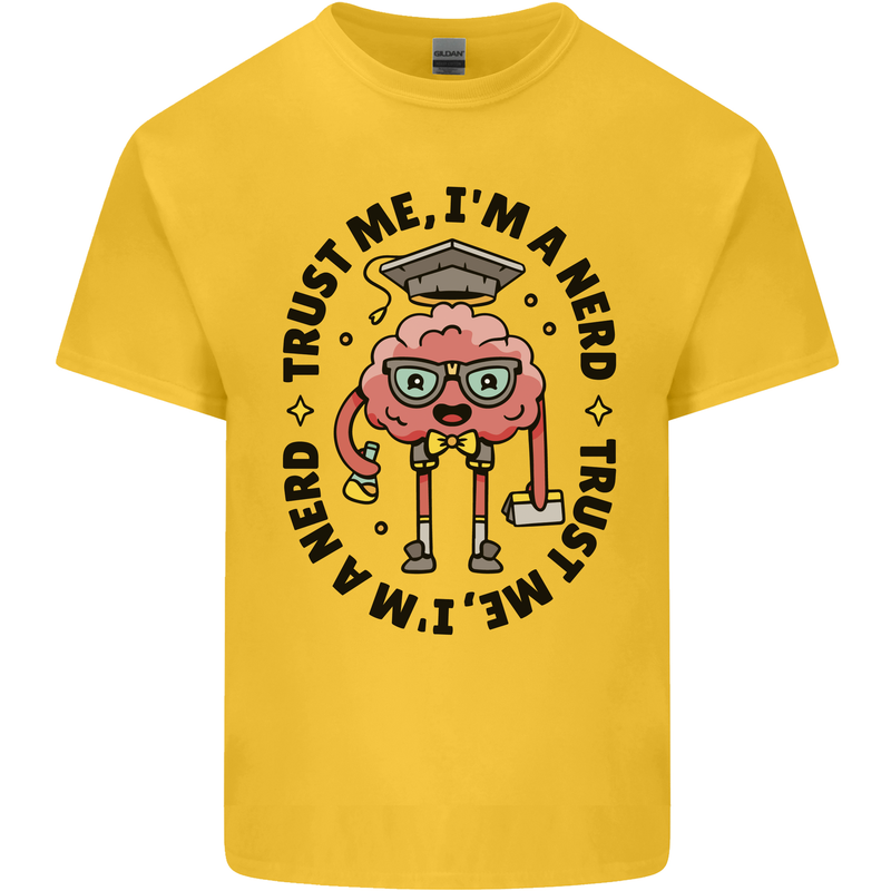 Trust Me I'm a Nerd Geek Graduate Brainy Mens Cotton T-Shirt Tee Top Yellow