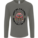 Trust Me I'm a Nerd Geek Graduate Brainy Mens Long Sleeve T-Shirt Charcoal