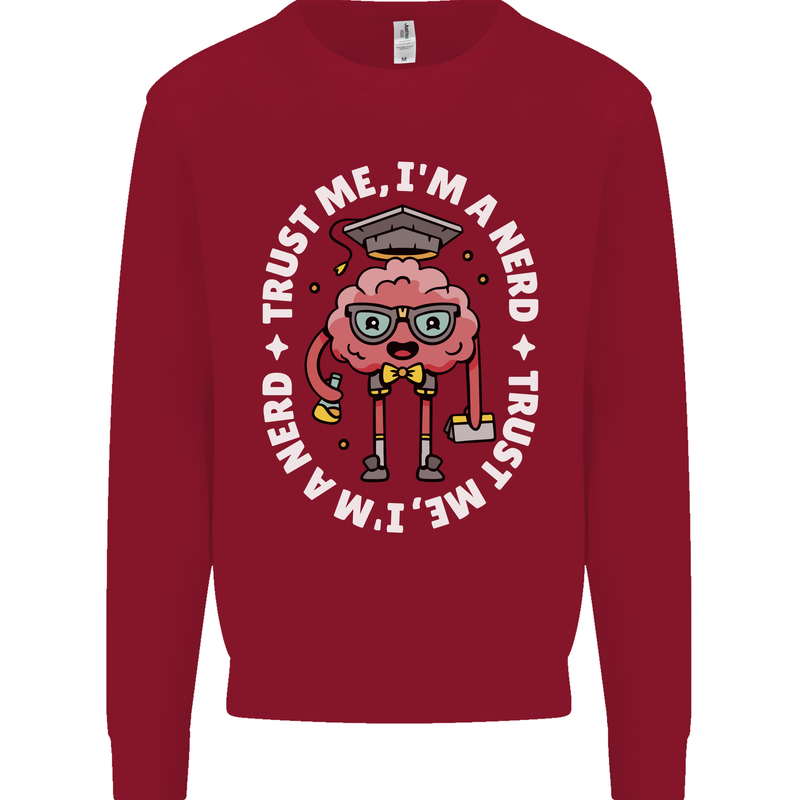 Trust Me I'm a Nerd Geek Graduate Brainy Mens Sweatshirt Jumper Red