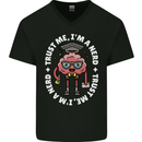Trust Me I'm a Nerd Geek Graduate Brainy Mens V-Neck Cotton T-Shirt Black
