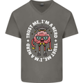 Trust Me I'm a Nerd Geek Graduate Brainy Mens V-Neck Cotton T-Shirt Charcoal