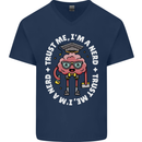 Trust Me I'm a Nerd Geek Graduate Brainy Mens V-Neck Cotton T-Shirt Navy Blue