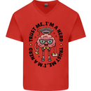 Trust Me I'm a Nerd Geek Graduate Brainy Mens V-Neck Cotton T-Shirt Red