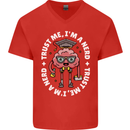 Trust Me I'm a Nerd Geek Graduate Brainy Mens V-Neck Cotton T-Shirt Red
