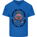 Trust Me I'm a Nerd Geek Graduate Brainy Mens V-Neck Cotton T-Shirt Royal Blue