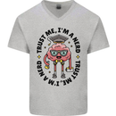 Trust Me I'm a Nerd Geek Graduate Brainy Mens V-Neck Cotton T-Shirt Sports Grey
