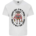 Trust Me I'm a Nerd Geek Graduate Brainy Mens V-Neck Cotton T-Shirt White