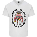 Trust Me I'm a Nerd Geek Graduate Brainy Mens V-Neck Cotton T-Shirt White