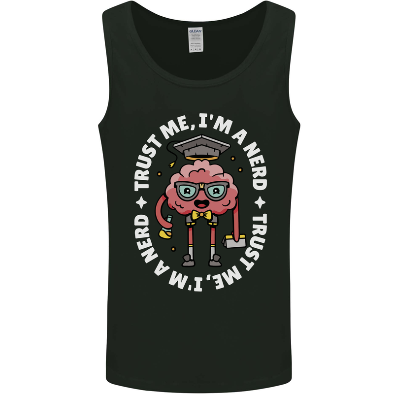 Trust Me I'm a Nerd Geek Graduate Brainy Mens Vest Tank Top Black