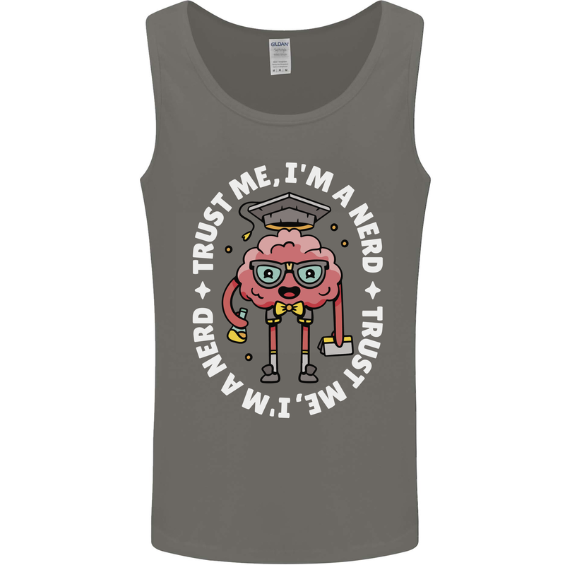 Trust Me I'm a Nerd Geek Graduate Brainy Mens Vest Tank Top Charcoal