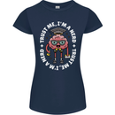 Trust Me I'm a Nerd Geek Graduate Brainy Womens Petite Cut T-Shirt Navy Blue